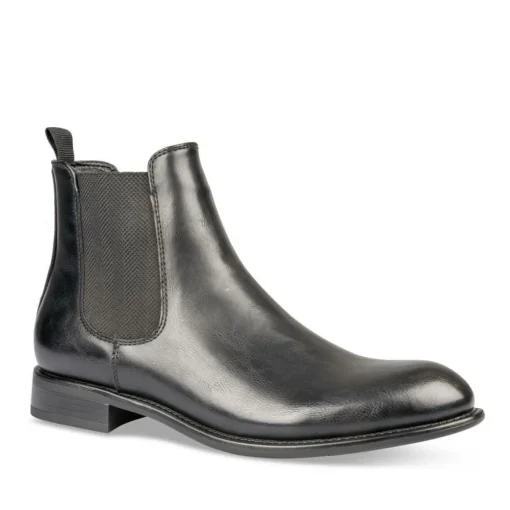 Bottines Chelsea NOIR Homme Motif Uni A Enfiler