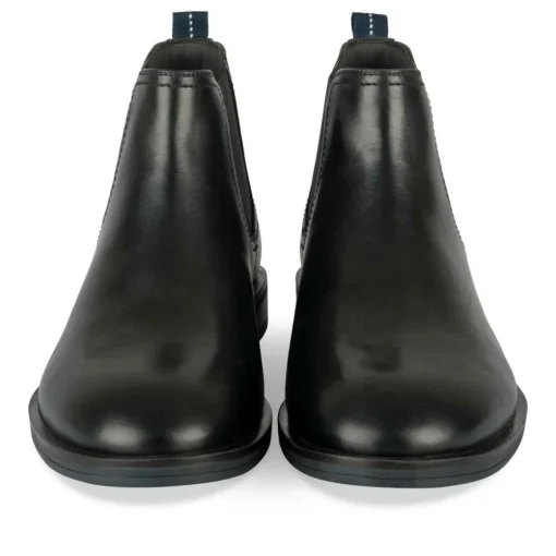 Bottines Chelsea NOIR Homme CUIR Motif Uni Elastique