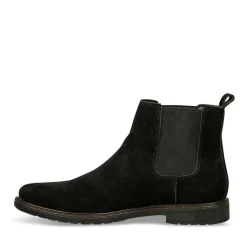 Bottines Chelsea NOIR Homme CUIR Motif Uni A Enfiler