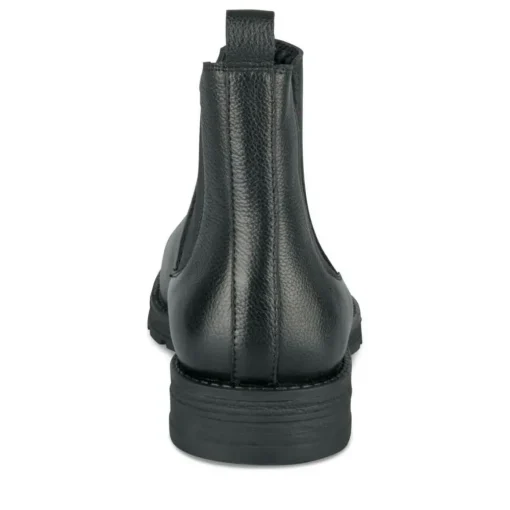 Bottines Chelsea NOIR Homme CUIR Motif Uni A Enfiler