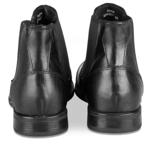 Bottines Chelsea NOIR Homme CUIR Motif Uni A Enfiler
