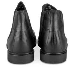 Bottines Chelsea NOIR Homme CUIR Motif Uni A Enfiler