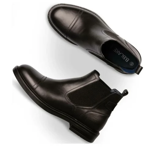Bottines Chelsea NOIR Homme CUIR Motif Uni A Enfiler