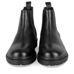 Bottines Chelsea NOIR Homme CUIR Motif Uni Elastique