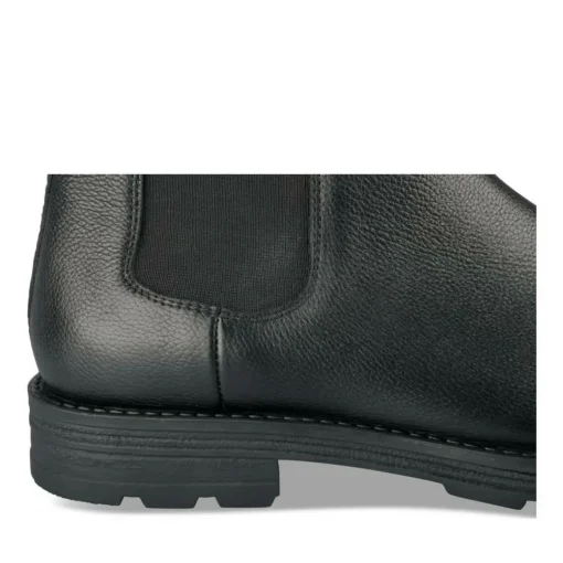 Bottines Chelsea NOIR Homme CUIR Motif Uni A Enfiler
