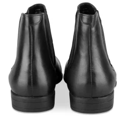 Bottines Chelsea NOIR Homme CUIR Motif Uni Elastique