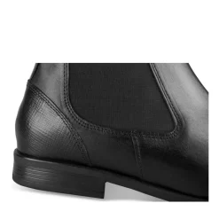 Bottines Chelsea NOIR Homme CUIR Motif Uni A Enfiler