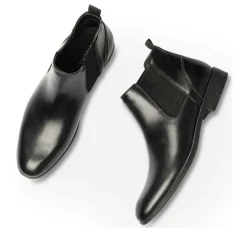 Bottines Chelsea NOIR Homme Motif Uni A Enfiler