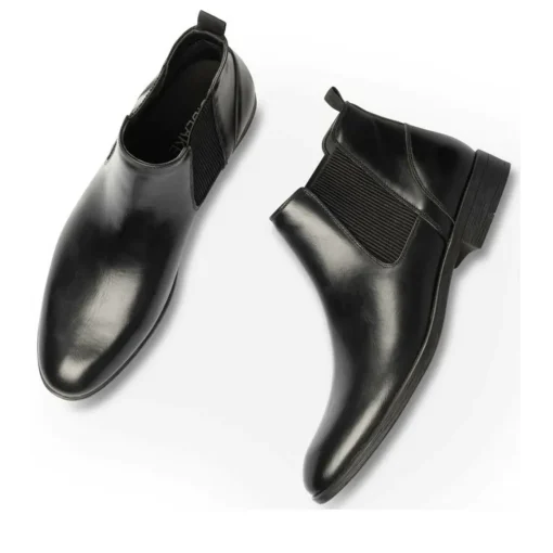 Bottines Chelsea NOIR Homme Motif Uni A Enfiler