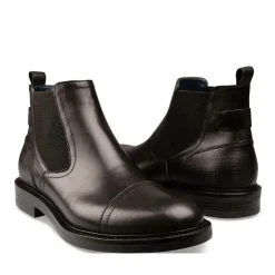 Bottines Chelsea NOIR Homme CUIR Motif Uni A Enfiler