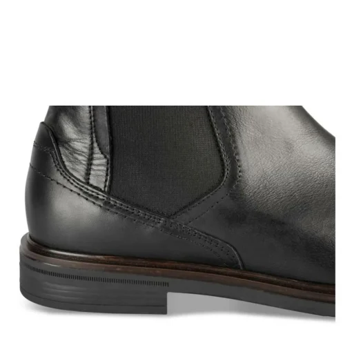 Bottines Chelsea NOIR Homme CUIR Motif Uni A Enfiler