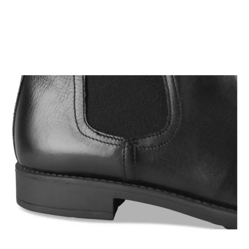 Bottines Chelsea NOIR Homme CUIR Motif Uni A Enfiler