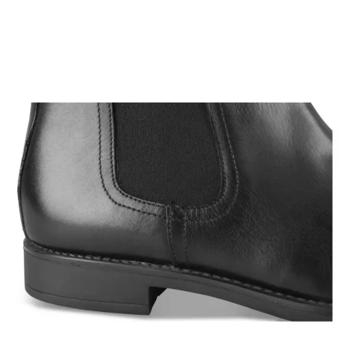 Bottines Chelsea NOIR Homme CUIR Motif Uni A Enfiler