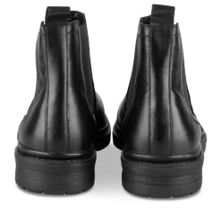 Bottines Chelsea NOIR Homme CUIR Motif Uni Elastique