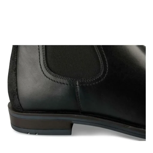 Bottines Chelsea NOIR Homme CUIR Motif Uni Elastique