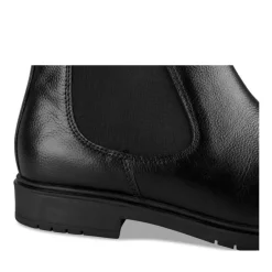 Bottines Chelsea NOIR Homme CUIR Motif Uni A Enfiler