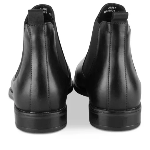 Bottines Chelsea NOIR Homme CUIR Motif Uni A Enfiler
