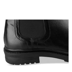 Bottines Chelsea NOIR Homme CUIR Motif Uni Elastique