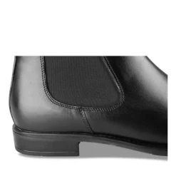 Bottines Chelsea NOIR Homme CUIR Motif Uni A Enfiler