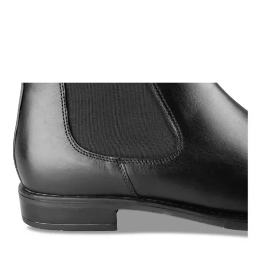 Bottines Chelsea NOIR Homme CUIR Motif Uni A Enfiler
