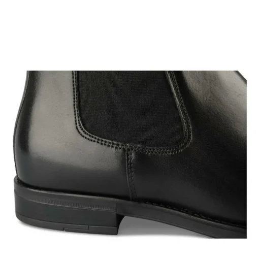 Bottines Chelsea NOIR Homme CUIR Motif Uni A Enfiler