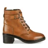 Bottines COGNAC Femme CUIR Motif Uni Lacets