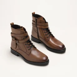 Bottines COGNAC Femme CUIR Motif Uni A Enfiler
