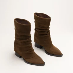 Bottines COGNAC Femme CUIR Motif Uni A Enfiler