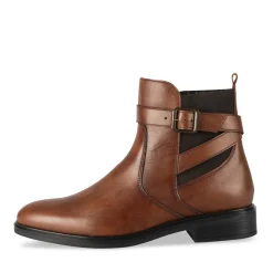 Bottines COGNAC Femme CUIR Motif Uni Fermeture éclair