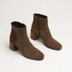 Bottines COGNAC Femme CUIR Motif Uni Fermeture éclair
