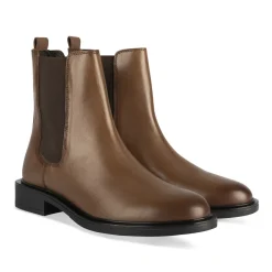 Bottines COGNAC Femme CUIR Motif Uni A Enfiler