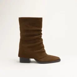 Bottines COGNAC Femme CUIR Motif Uni A Enfiler