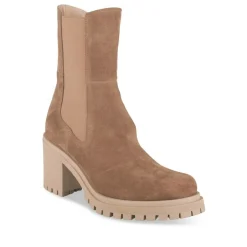 Bottines COGNAC Femme CUIR Motif Uni Elastique