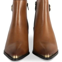 Bottines COGNAC Femme CUIR Motif Uni Fermeture éclair