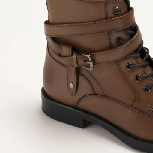 Bottines COGNAC Femme CUIR Motif Uni A Enfiler