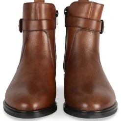 Bottines COGNAC Femme CUIR Motif Uni Fermeture éclair