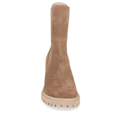 Bottines COGNAC Femme CUIR Motif Uni Elastique
