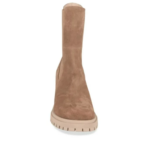 Bottines COGNAC Femme CUIR Motif Uni Elastique