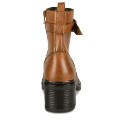 Bottines COGNAC Femme CUIR Motif Uni Lacets