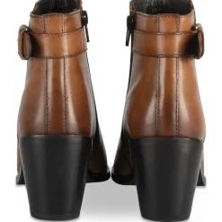Bottines COGNAC Femme CUIR Motif Uni Fermeture éclair