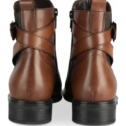 Bottines COGNAC Femme CUIR Motif Uni Fermeture éclair