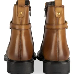 Bottines COGNAC Femme CUIR Motif Uni A Enfiler
