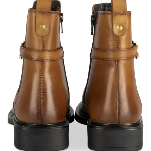 Bottines COGNAC Femme CUIR Motif Uni A Enfiler