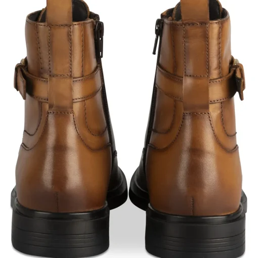 Bottines COGNAC Femme CUIR Motif Uni A Enfiler