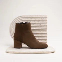Bottines COGNAC Femme CUIR Motif Uni Fermeture éclair