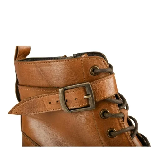 Bottines COGNAC Femme CUIR Motif Uni Lacets