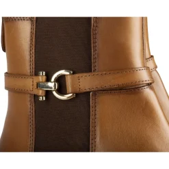 Bottines COGNAC Femme CUIR Motif Uni A Enfiler