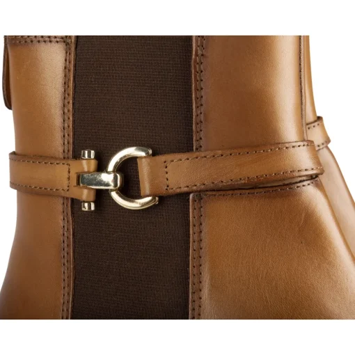Bottines COGNAC Femme CUIR Motif Uni A Enfiler