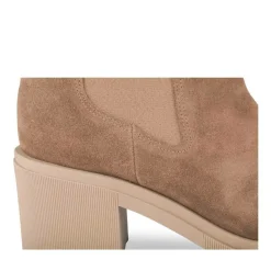 Bottines COGNAC Femme CUIR Motif Uni Elastique