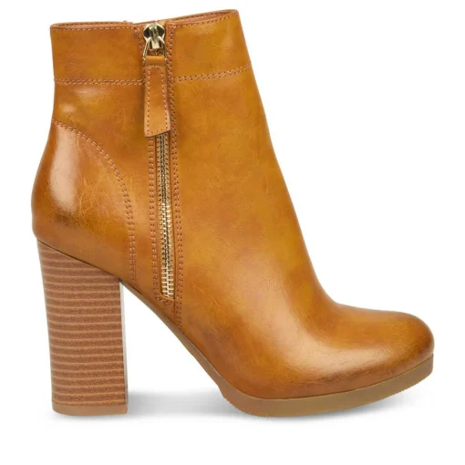 Bottines COGNAC Femme Fermeture éclair